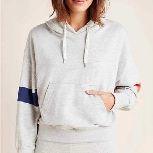 Anthropology Sundry grey striped hoodie. Size 4.